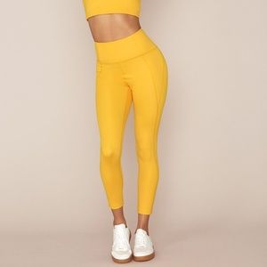 Girlfriend Collective Yellow High-Rise Legging